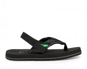 Kids' Sanuk Root Beer Cozy Sandals Black | GPT504312