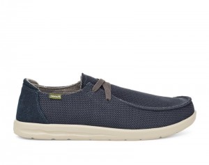 Men Sanuk Shaka Mesh No Tie Shoes Navy | BXG461875