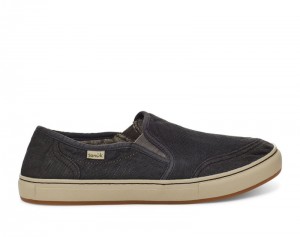 Men Sanuk Tideline Hemp Slip On Shoes Black | ZBD014532