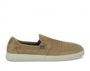 Men Sanuk Vagabond Slip On Sneaker Wash Vegan Sidewalk Surfers Khaki | MKZ061258