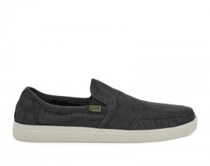 Men Sanuk Vagabond Slip On Sneaker Wash Vegan Shoes Black | QPO672054