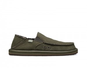 Men Sanuk Vagabond Soft Top Hemp Collapsible Heel Sidewalk Surfers Olive | SAJ406328