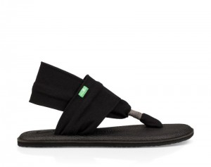 Women Sanuk 2 Sandals Black | AKU210357