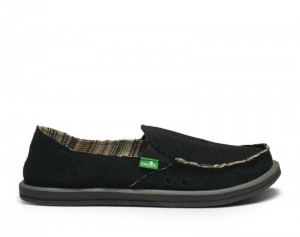 Women Sanuk Donna Hemp Shoes Black | KOW968073