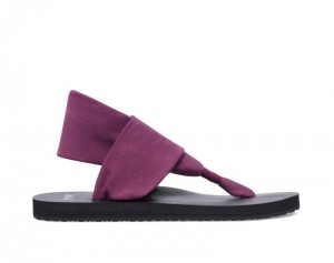 Women Sanuk Sling St Vegan Sandals Purple | YVX362719