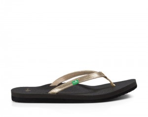 Women Sanuk Yoga Joy Flip Flops Black | SRV523064