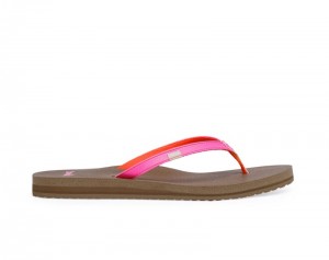 Women Sanuk Yoga Joy Flip Flops Pink | OQF034265