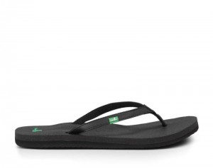 Women Sanuk Yoga Joy Sandals Black | LGC257604