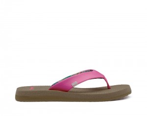 Women Sanuk Yoga Mat Cushioned Flip Flops Pink | TOR046132