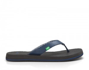 Women Sanuk Yoga Mat Sandals Navy | KYW905384