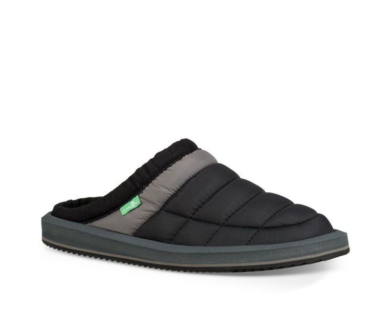 Kids' Sanuk Lil Puffer Low Sidewalk Surfers Black | TNA479052