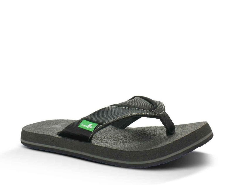 Kids' Sanuk Root Beer Cozy Sandals Black | CAD647591