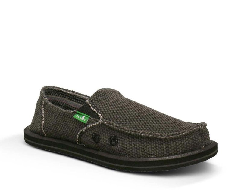 Kids' Sanuk Vagabond Sidewalk Surfers Black | ISC054938