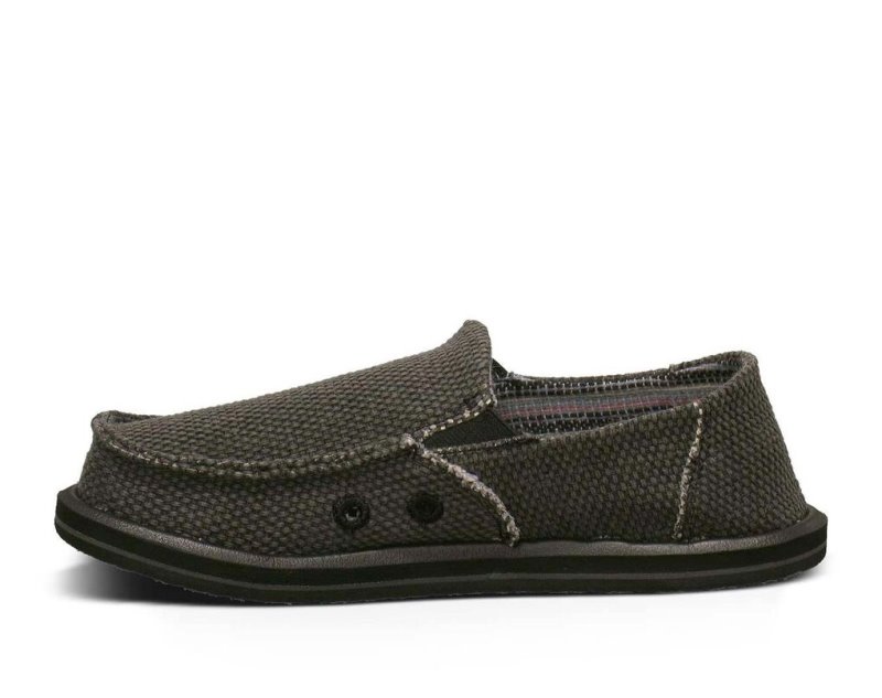 Kids' Sanuk Vagabond Sidewalk Surfers Black | ISC054938