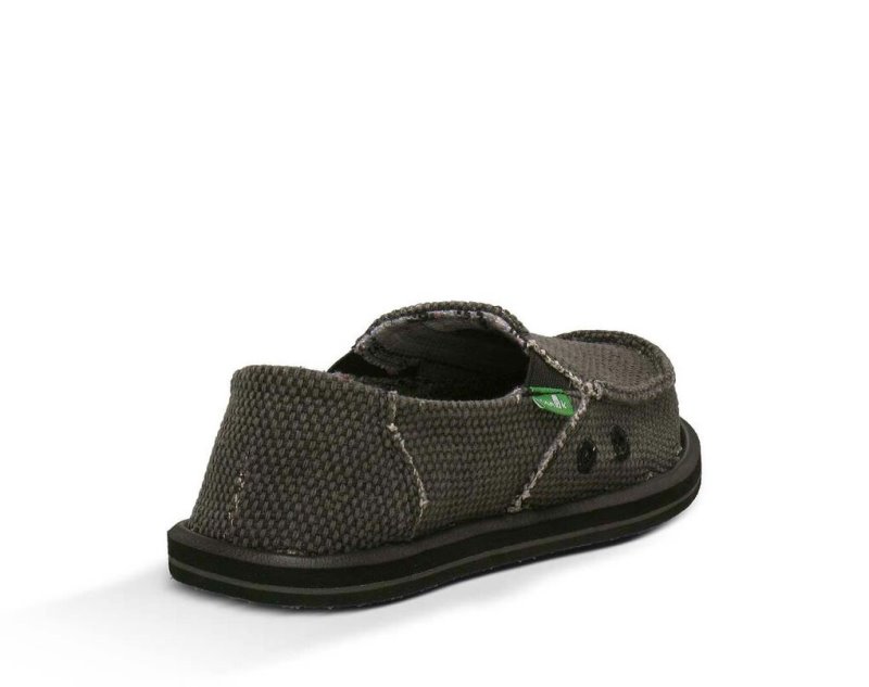 Kids' Sanuk Vagabond Sidewalk Surfers Black | ISC054938