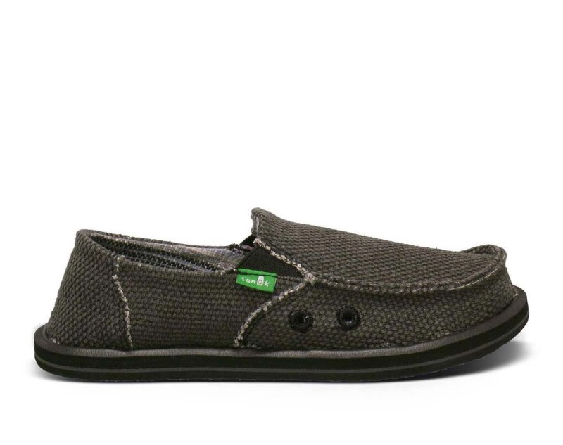 Kids\' Sanuk Vagabond Sidewalk Surfers Black | ISC054938