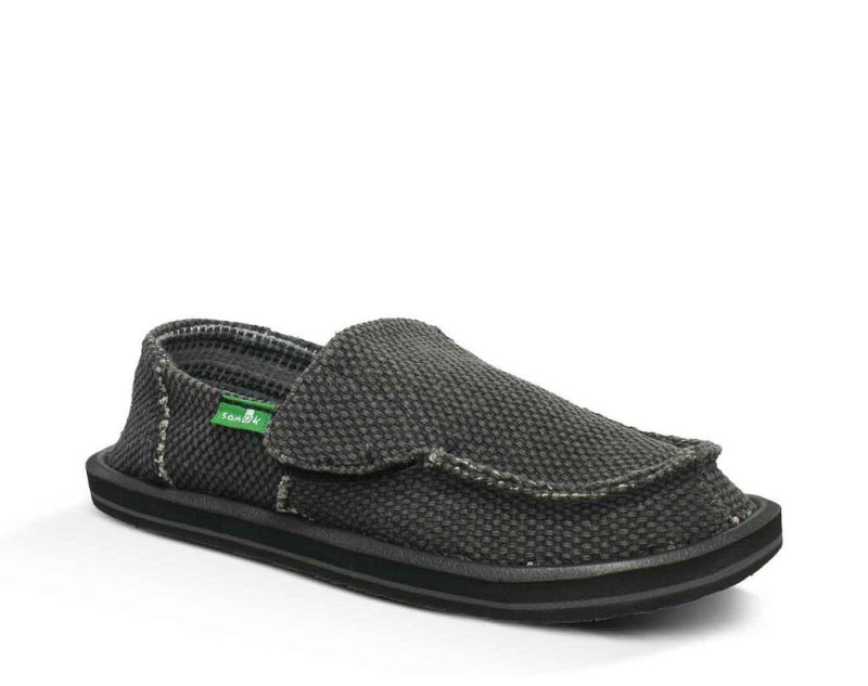 Kids' Sanuk Vagabond Sidewalk Surfers Black | ZGH738526