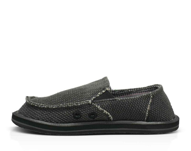 Kids' Sanuk Vagabond Sidewalk Surfers Black | ZGH738526