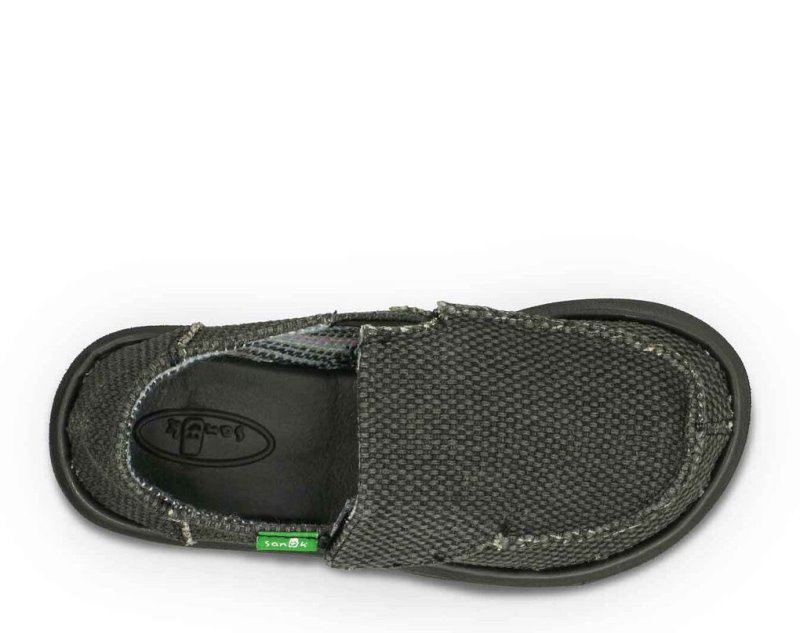 Kids' Sanuk Vagabond Sidewalk Surfers Black | ZGH738526