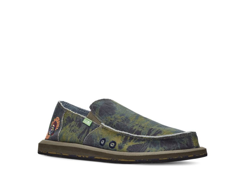 Kids' Sanuk Vagabond Sidewalk Surfers Green / Navy | TIG891065