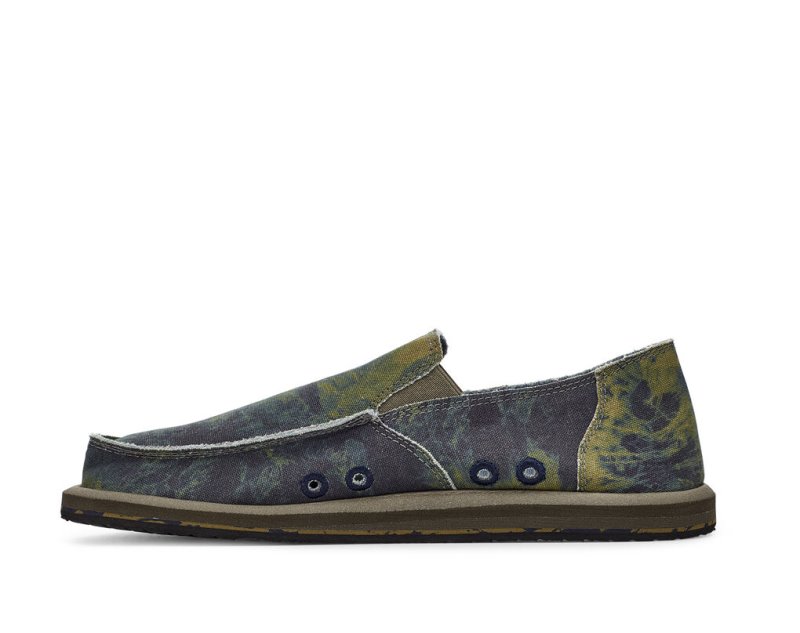 Kids' Sanuk Vagabond Sidewalk Surfers Green / Navy | TIG891065