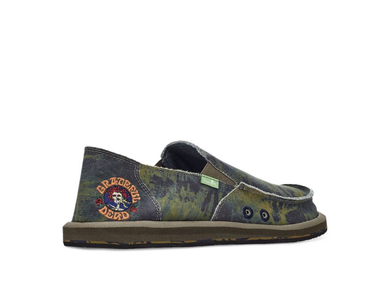 Kids' Sanuk Vagabond Sidewalk Surfers Green / Navy | TIG891065