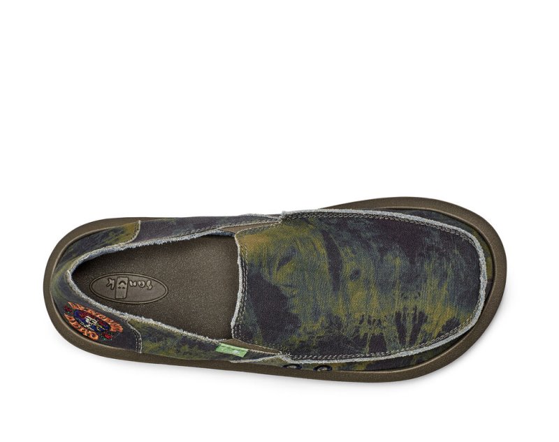 Kids' Sanuk Vagabond Sidewalk Surfers Green / Navy | TIG891065