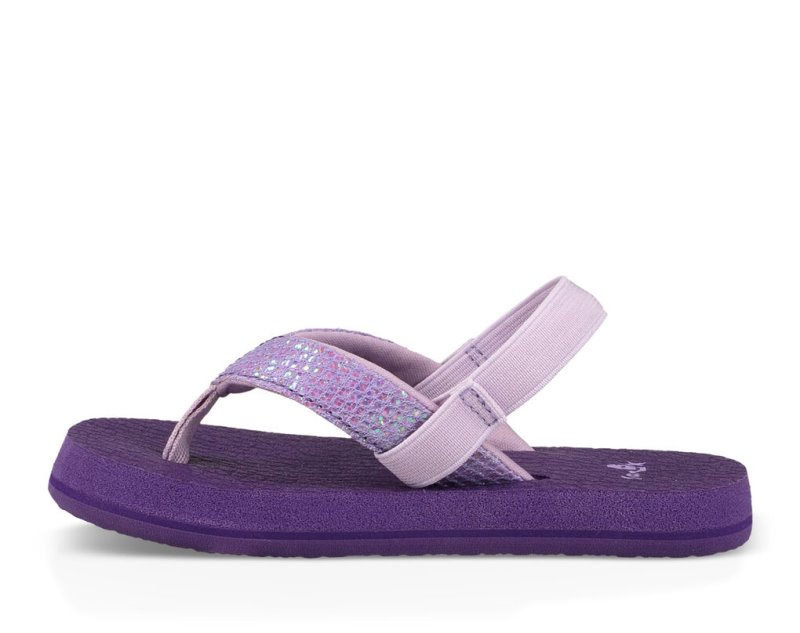 Kids' Sanuk Yoga Glitter Sandals Purple | BKM821435