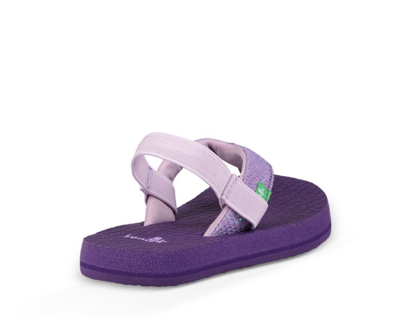 Kids' Sanuk Yoga Glitter Sandals Purple | BKM821435