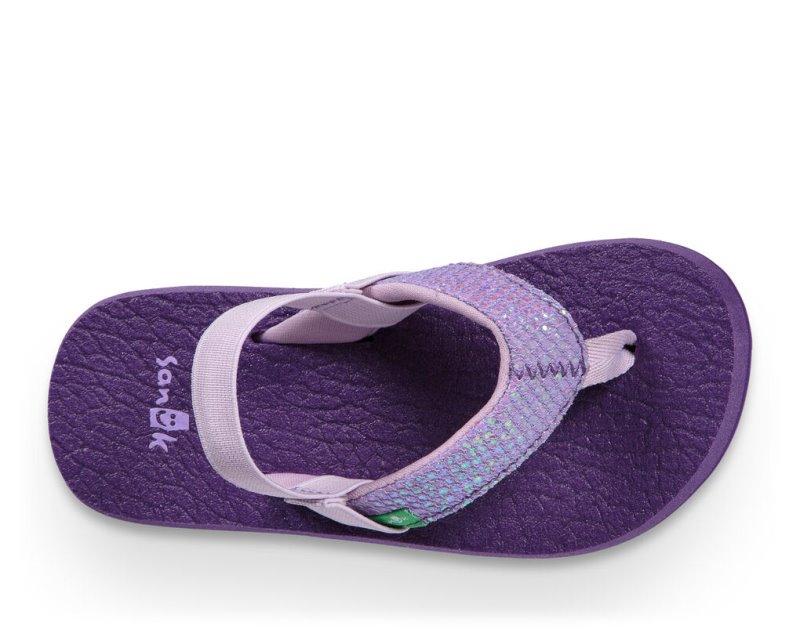 Kids' Sanuk Yoga Glitter Sandals Purple | BKM821435