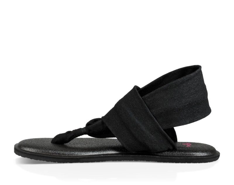 Kids' Sanuk Yoga Sling Burst Sandals Black | JQU164792