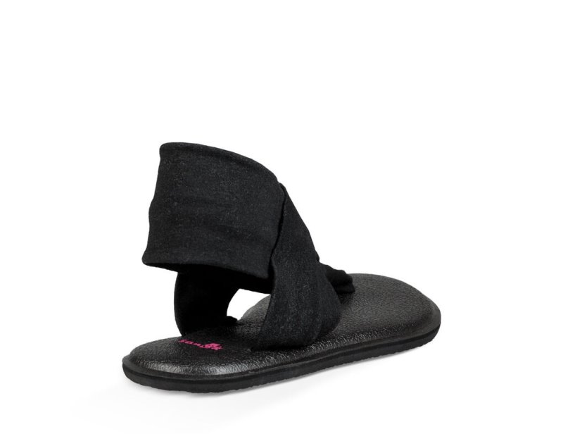 Kids' Sanuk Yoga Sling Burst Sandals Black | JQU164792