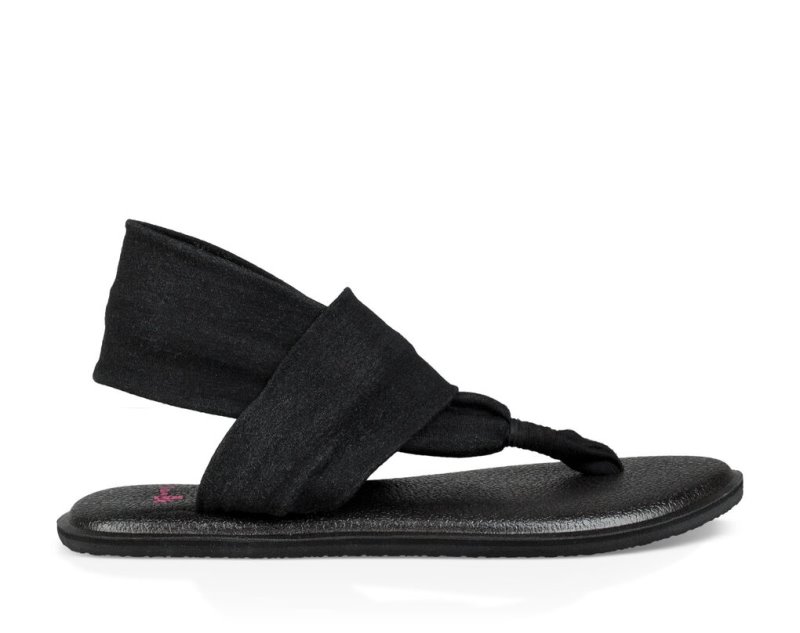 Kids\' Sanuk Yoga Sling Burst Sandals Black | JQU164792