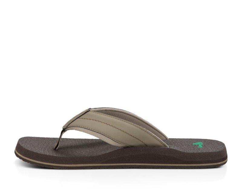 Men Sanuk Beer Cozy 2 Chocolate Flip Flops Brown | FKO651473