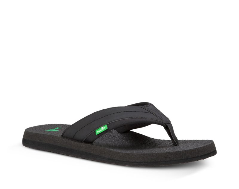 Men Sanuk Beer Cozy 2 Flip Flops Black | FTX145870