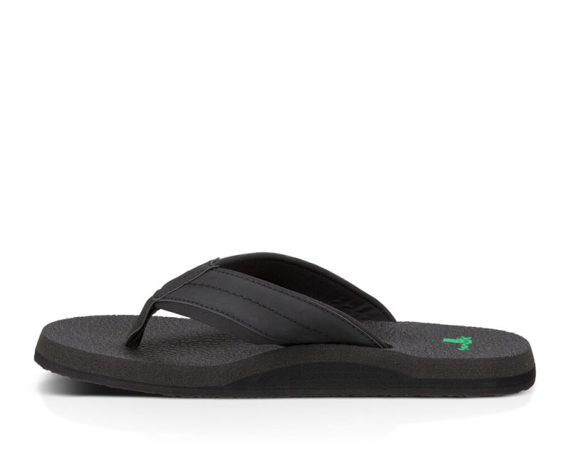 Men Sanuk Beer Cozy 2 Flip Flops Black | FTX145870