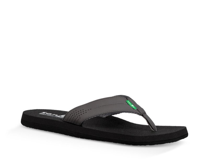 Men Sanuk Beer Cozy Coaster Flip Flops Grey / Grey | SAY970685