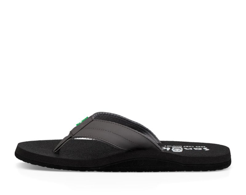 Men Sanuk Beer Cozy Coaster Flip Flops Grey / Grey | SAY970685