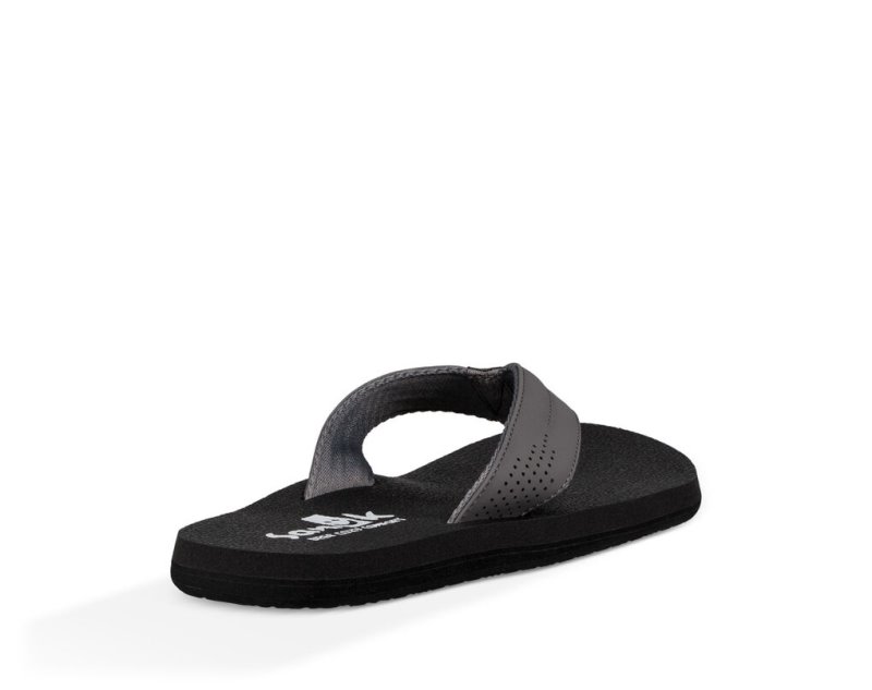 Men Sanuk Beer Cozy Coaster Flip Flops Grey / Grey | SAY970685