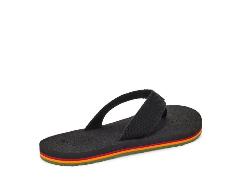 Men Sanuk Beer Cozy Stacker Webbing Flip Flops Black | STZ093765