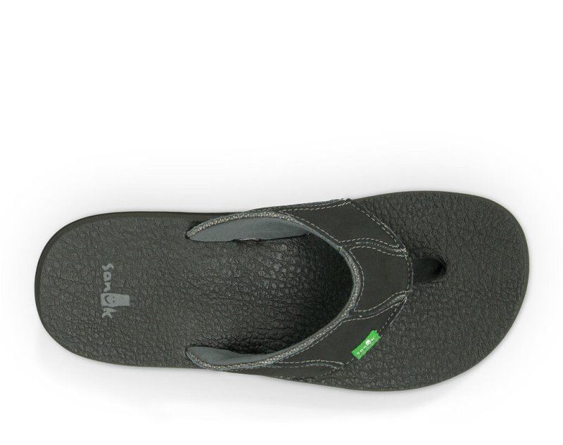 Men Sanuk Fault Line Flip Flops Grey | DAU416837