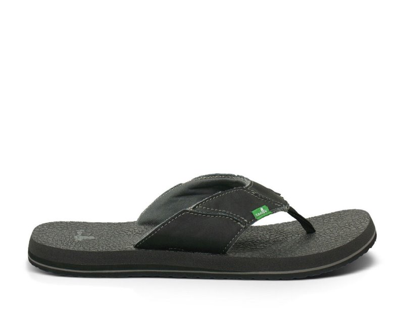 Men Sanuk Fault Line Flip Flops Grey | DAU416837