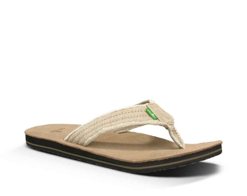 Men Sanuk Fraid Not Flip Flops Beige | BNU987602