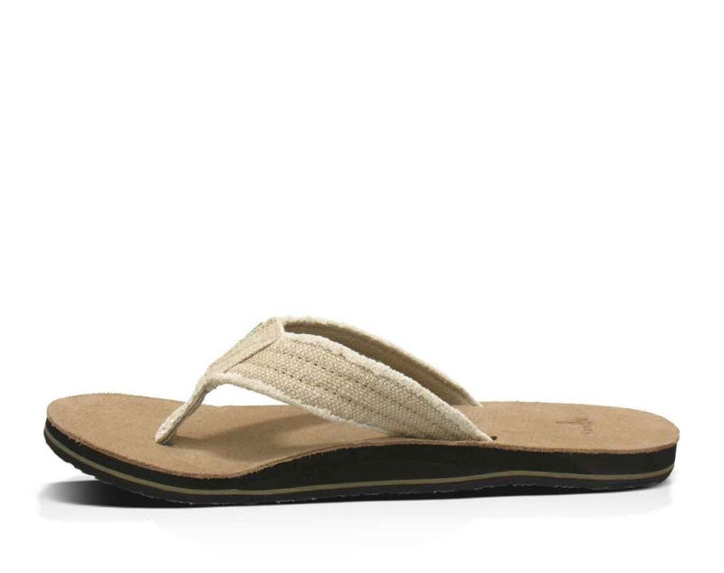 Men Sanuk Fraid Not Flip Flops Beige | BNU987602