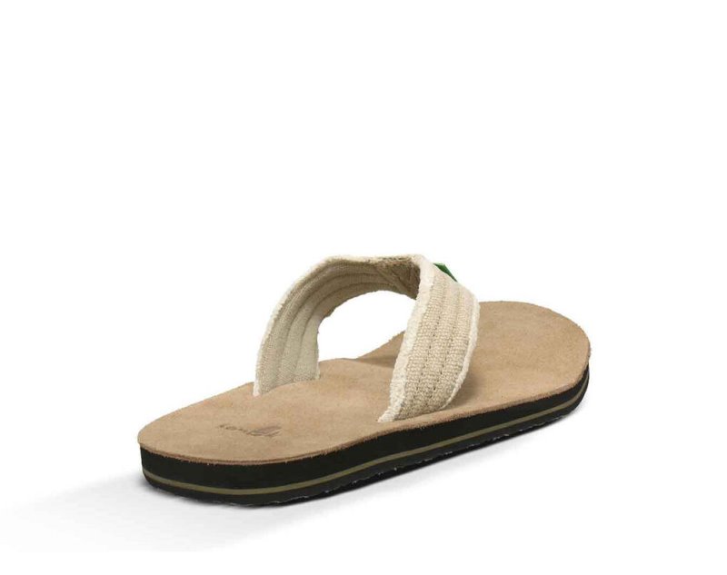 Men Sanuk Fraid Not Flip Flops Beige | BNU987602