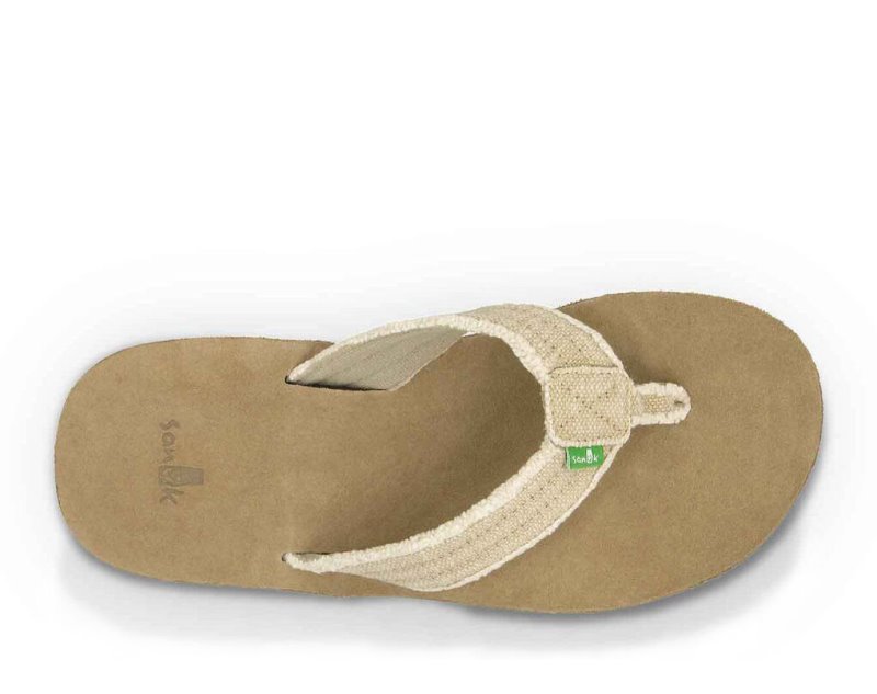 Men Sanuk Fraid Not Flip Flops Beige | BNU987602