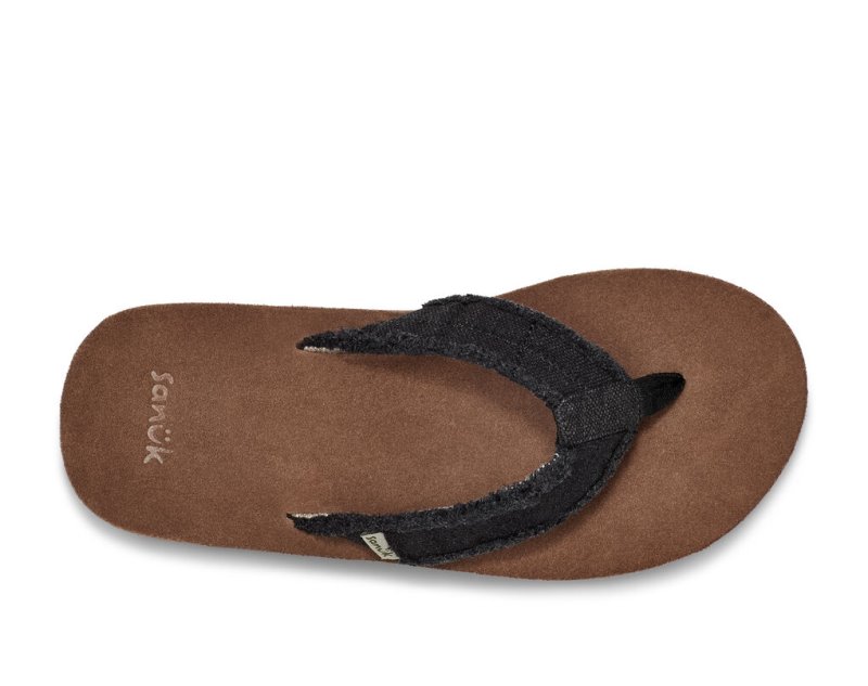 Men Sanuk Fraid Not Soft Top Eco Friendly Flip Flops Black | MNK206983