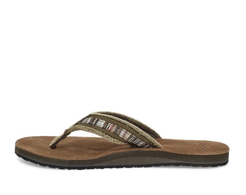 Men Sanuk Fraid So Eco Friendly Flip Flops Brown | RAK672819