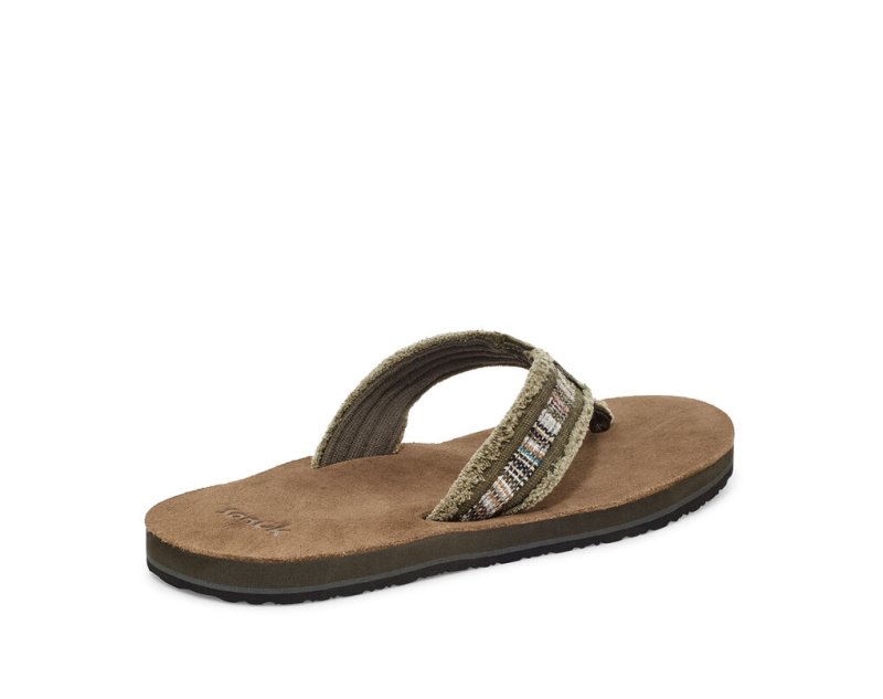 Men Sanuk Fraid So Eco Friendly Flip Flops Brown | RAK672819