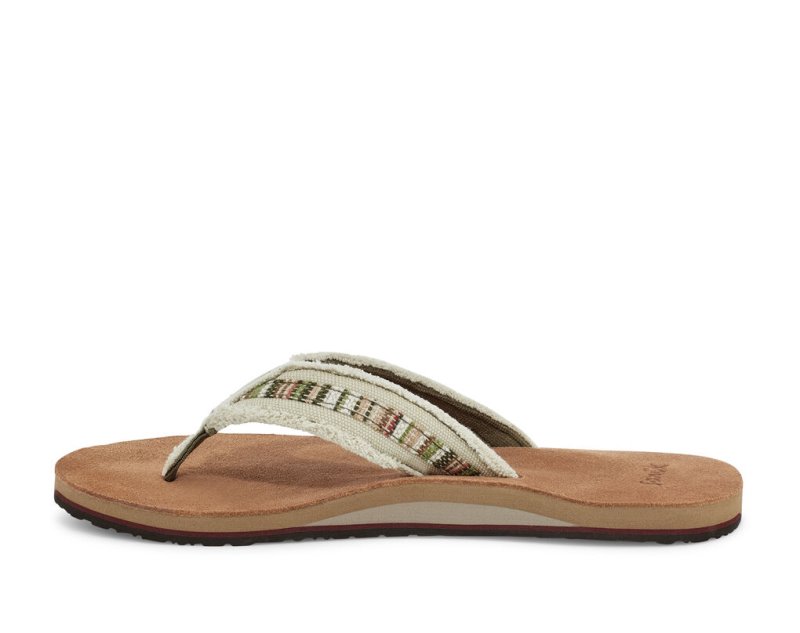 Men Sanuk Fraid So Eco Friendly Flip Flops Beige | KIE027356